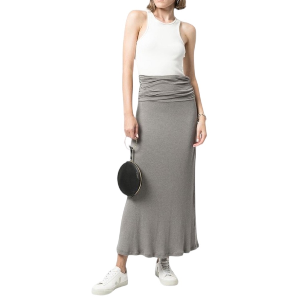 Standard James Perse Wide Waistband Black Long Skirt Size US 2